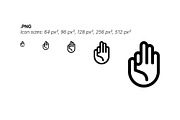 50 Hand Gestures, an Outline Icon by Side Project (Thumbnail 4 of 7)