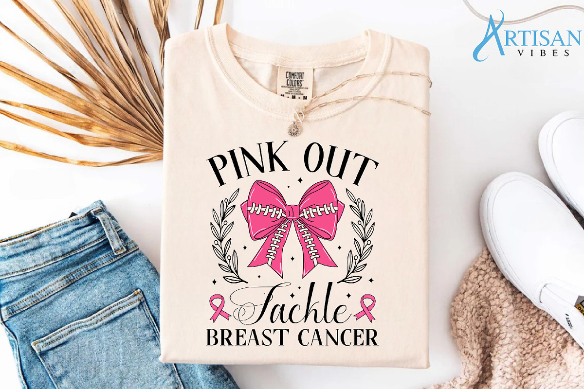 Pink Out Tackle Breast Cancer PNG, a Healthcare Illustration by Artisan Vibes (Photo 3 of 3)