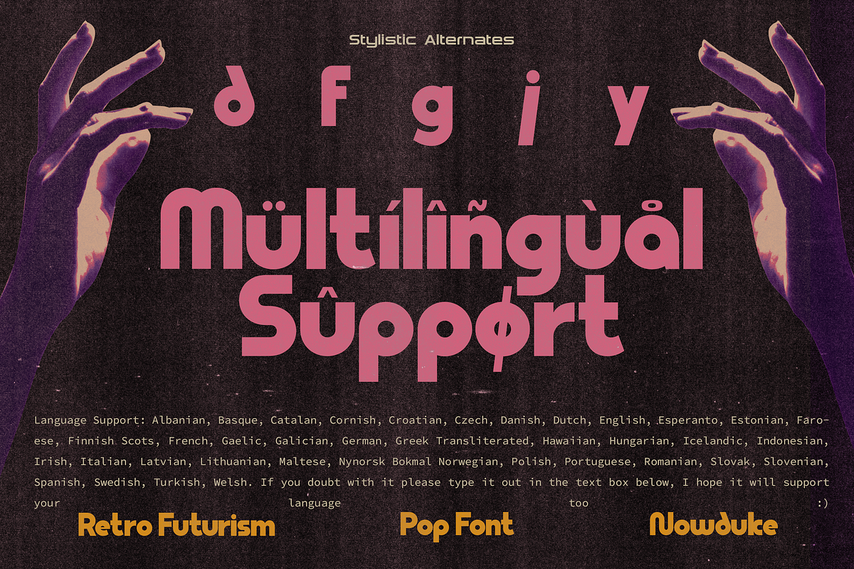Nowduke - Retro Futurism Pop Fonts, a Sans Serif Font by Ian Irwanwismoyo (Photo 7 of 7)
