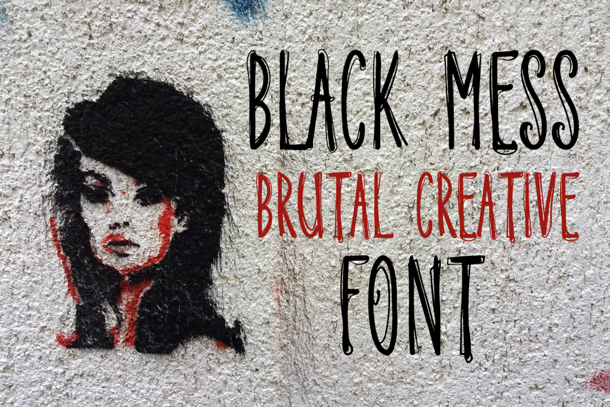 Black Mess - Brutal Creative Font, a Script Font by AntonyChernianu (Photo 4 of 6)