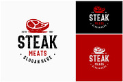 Steak Beef Meat Rustic Vintage Logo, a Branding & Logo Template by ika trisiana (Thumbnail 1 of 2)