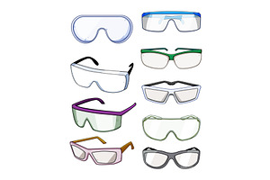 Safety glasses and goggles, a Healthcare Illustration by pikepicture