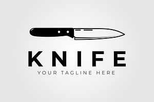 sharp kitchen knife isolated logo, a Graphic by Rizkaarishandy_shop