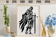 Stencil Dark Knight Warrior, a Decorative Illustration by MARYCRAFTIRIA (Thumbnail 3 of 3)