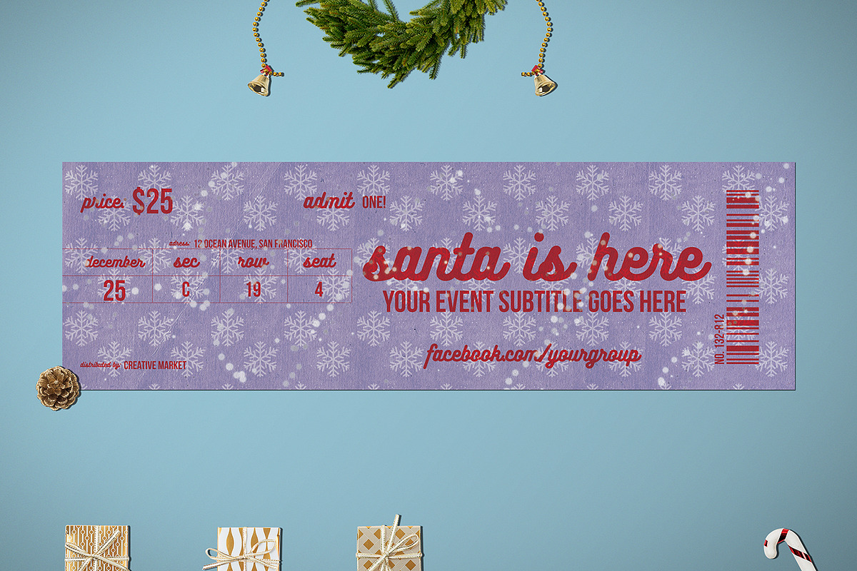 Magic red christmas event tickets, a Card Template by Tzochko (Photo 5 of 5)
