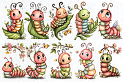 Whimsical Spring Caterpillar Clipart, a Seasonal Illustration by HueNestify (Thumbnail 3 of 3)
