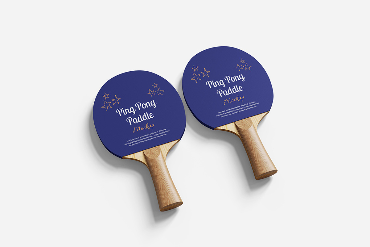 Modern Ping Pong Paddle Mockup, an Advertising Mockup by Indah (Photo 2 of 6)