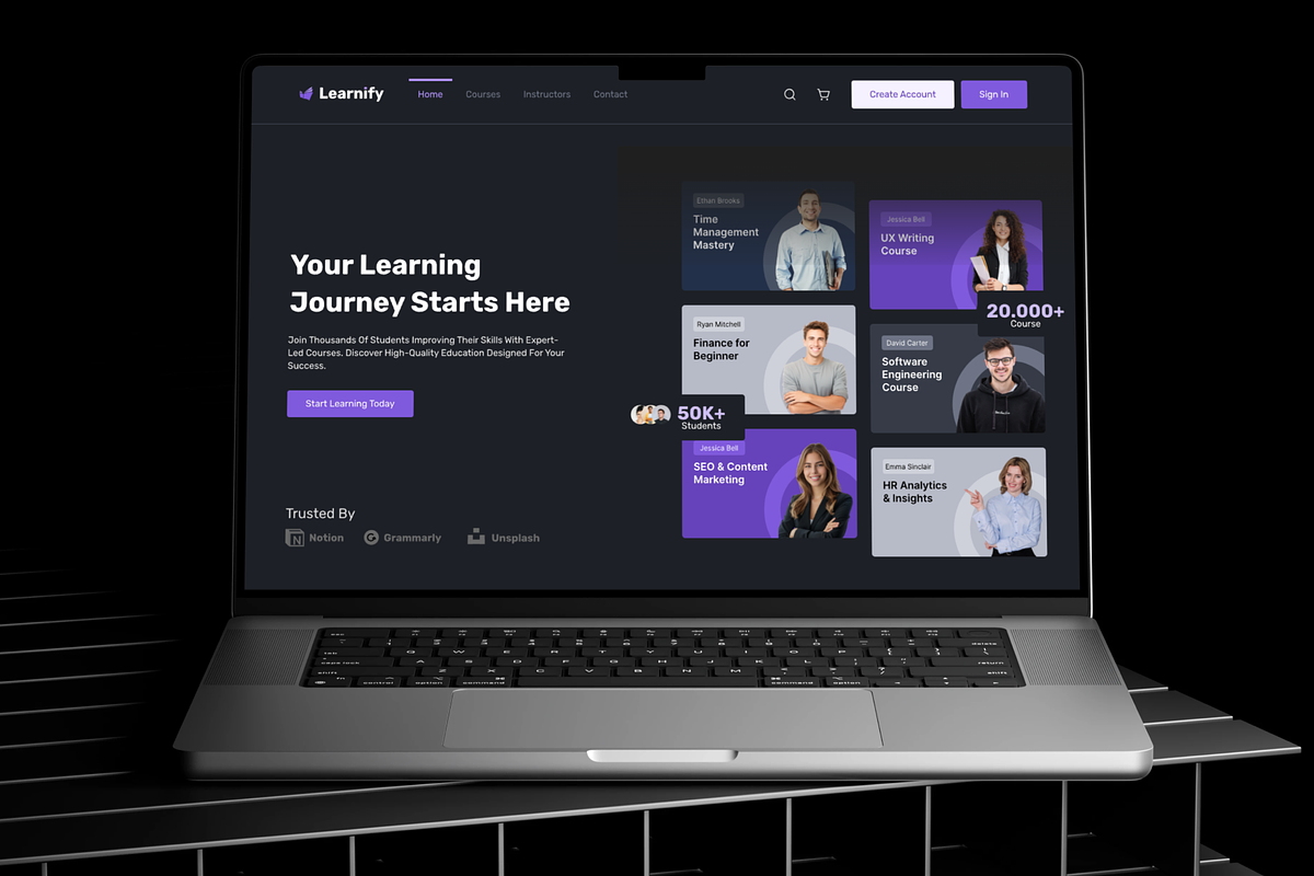 Modern E-Learning Platform UI Kit, an UI Kit Template by Bixproducts (Photo 2 of 8)