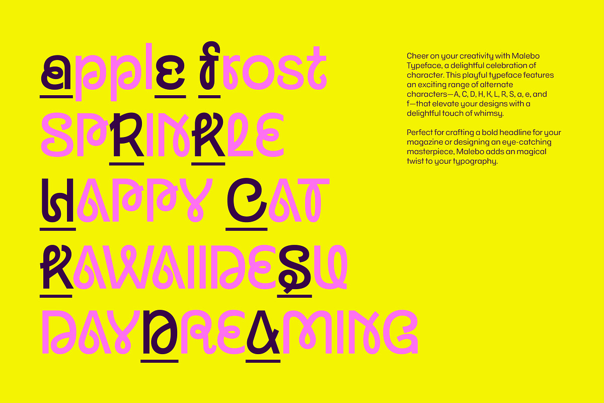 Malebo - Quirky Logo Sans Font, a Font by Casloop Studio (Photo 6 of 9)