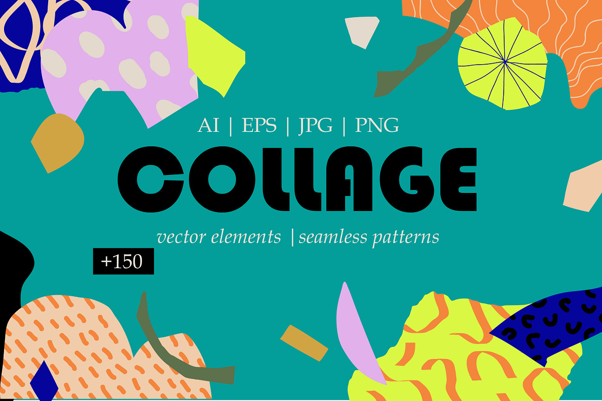 COLLAGE: patterns & cutout elements, an Object Graphic by Lena Nikolaeva (Photo 1 of 15)