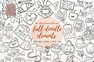 Fall Doodle Elements Hand Drawn SVG