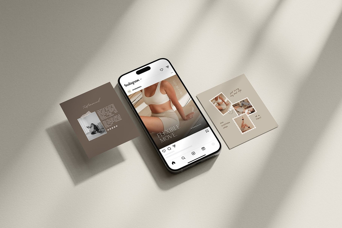 Pilates Instagram Social Media Kit, a Social Media Template by Ederra Design (Photo 3 of 13)