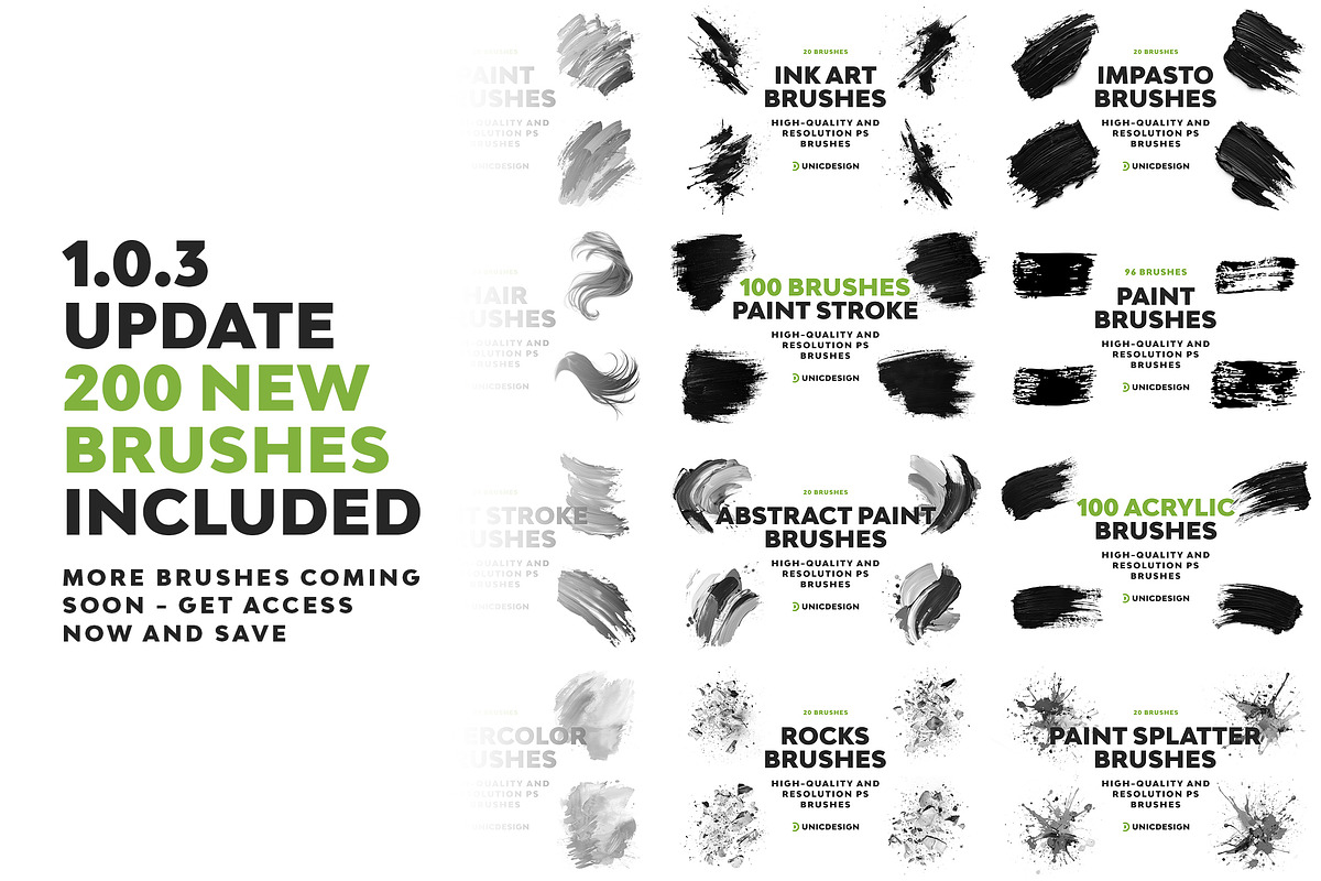 All Brushes Bundle 8000+ (1.0.3), a Brush Add-On by UnicDesign (Photo 6 of 6)