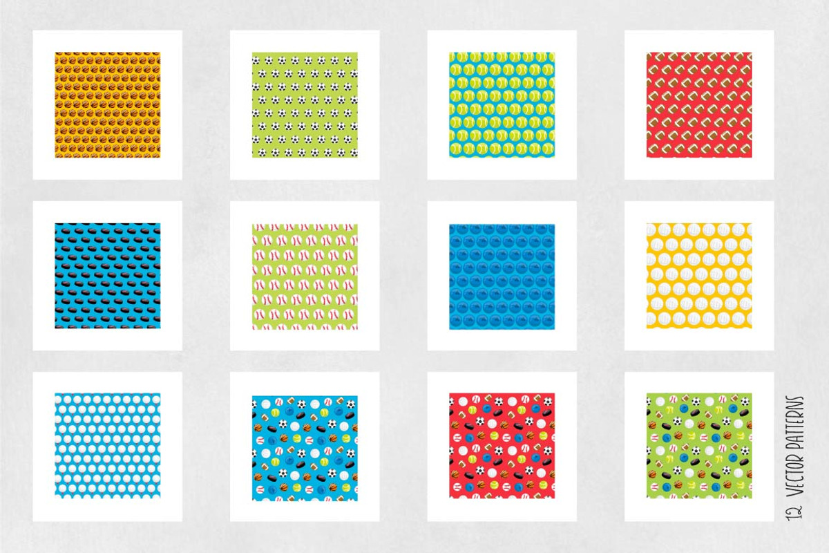 SPORTS EQUIPMENT Pattern collection, a Pattern Graphic by PrettyPatterns (Photo 5 of 5)