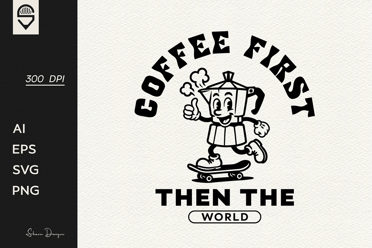 Fun Moka Pot Character Skateboarder, an Illustration by shaondesigns (Photo 1 of 4)