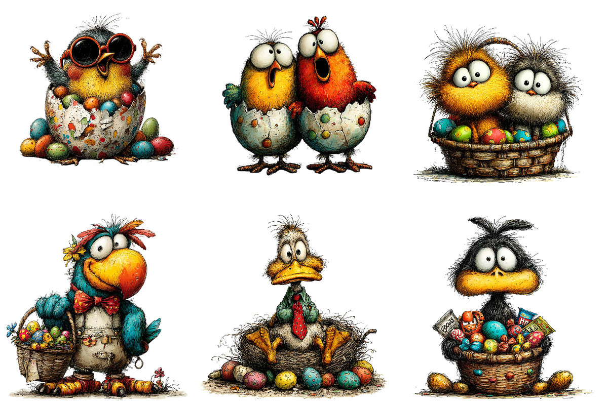 Funny easter bird clipart, an Illustration by CreationArt (Photo 2 of 7)