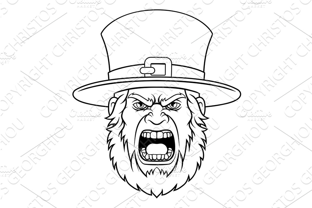 Leprechaun Celtic Irish Angry, a Person Illustration by Christos Georghiou