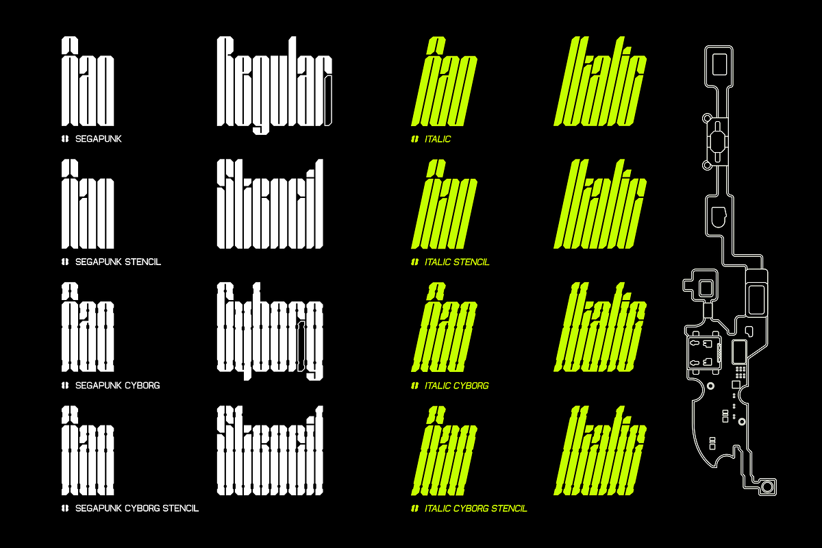 SEGAPUNK EXTENDED FONT FAMILY, a Symbol Font by Font For Zula™ (Photo 3 of 14)