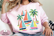 Pastel Sailboats Coastal PNG, an Illustration by Daily.Designs (Thumbnail 3 of 5)
