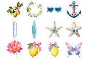 Girly lemon summer Clipart, an Illustration by DreamArtGraphic (Thumbnail 2 of 4)