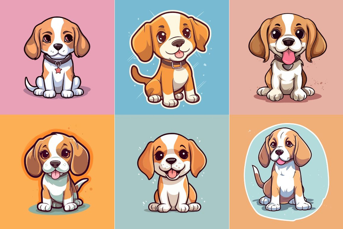 kawaii beagle puppy dog, an Animal Illustration by Zoya Miller (Photo 2 of 3)