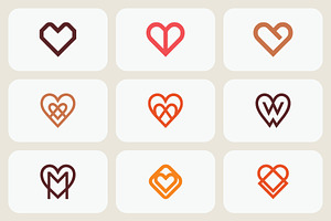 Heart Monogram Logo Collection, a Branding & Logo Template by Vectorium Studio