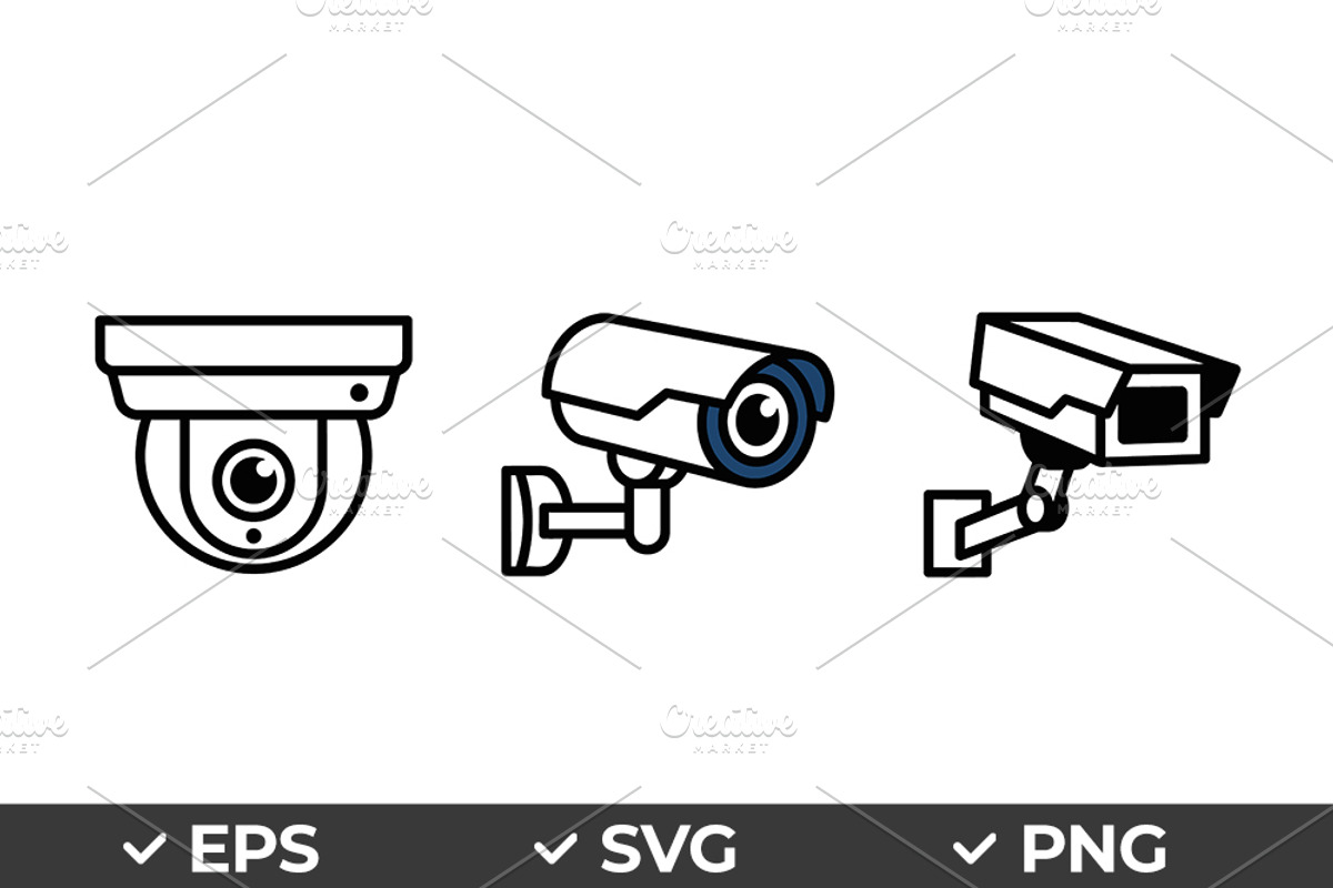 Security Camera Vector Icons, an Object Graphic by Artonix (Photo 1 of 3)
