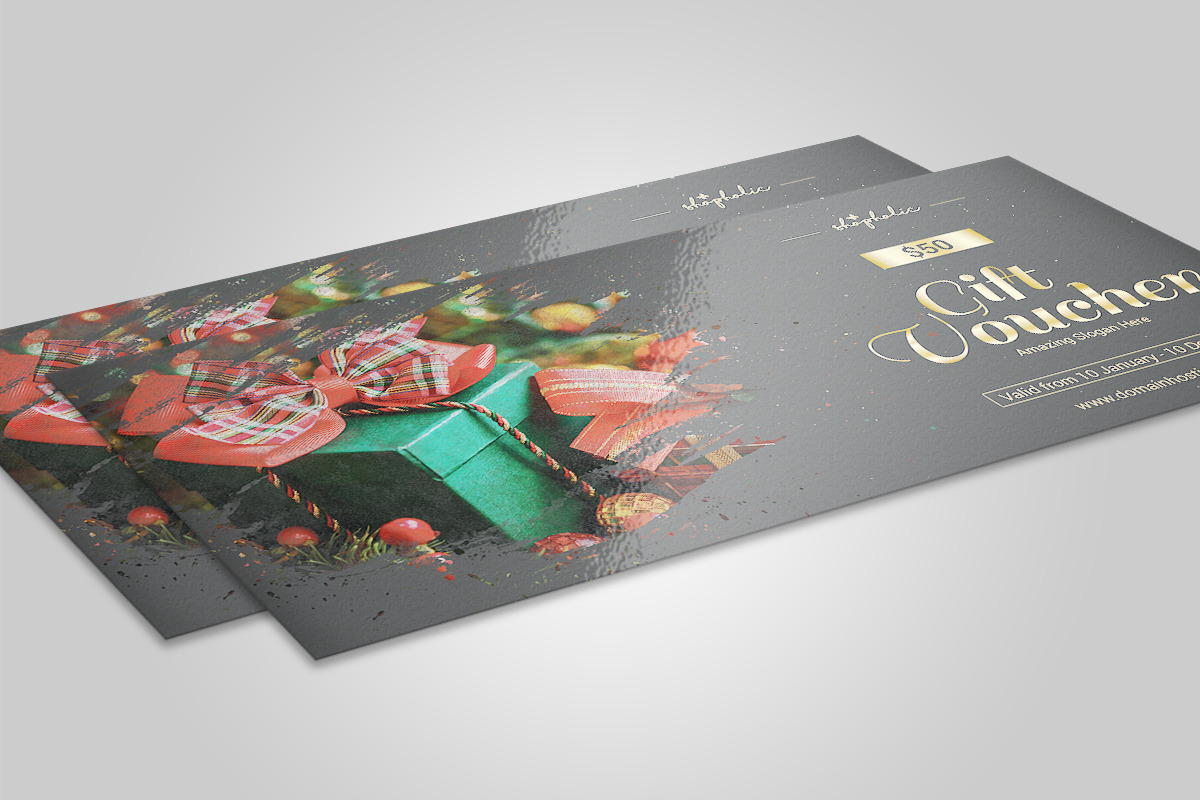 New Year Gift Voucher template-V04, a Stationery Template by Template Shop (Photo 3 of 4)