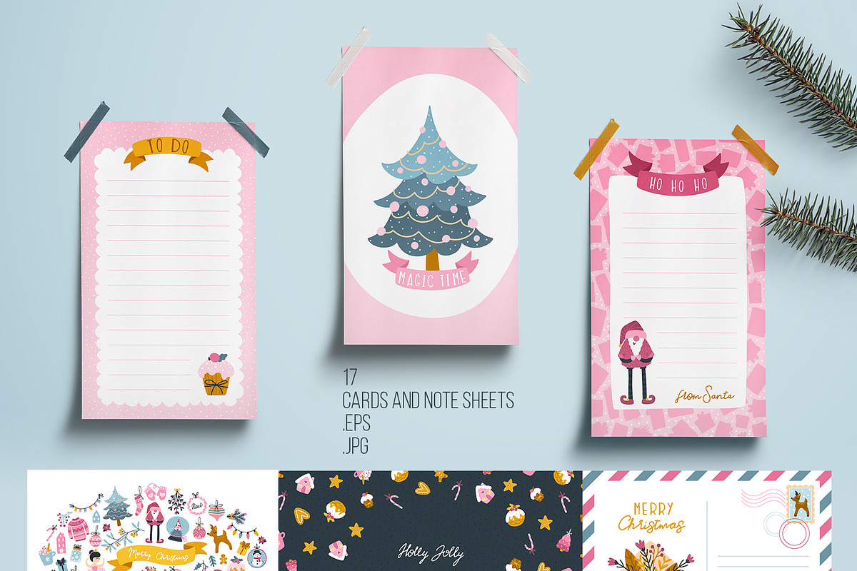 Pink christmas collection, an Object Illustration by Svitlana Kharchuk (Photo 4 of 12)
