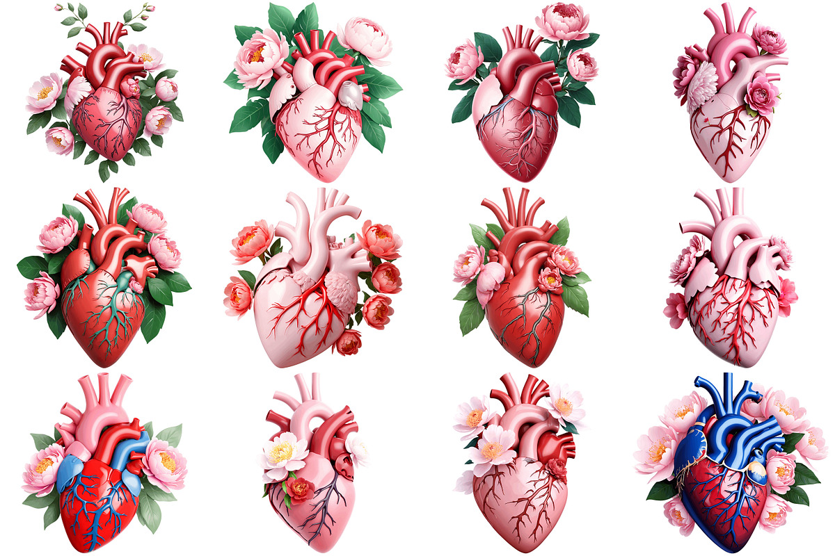 Floral Heart Clipart, an Illustration by Forhadx5 (Photo 5 of 5)