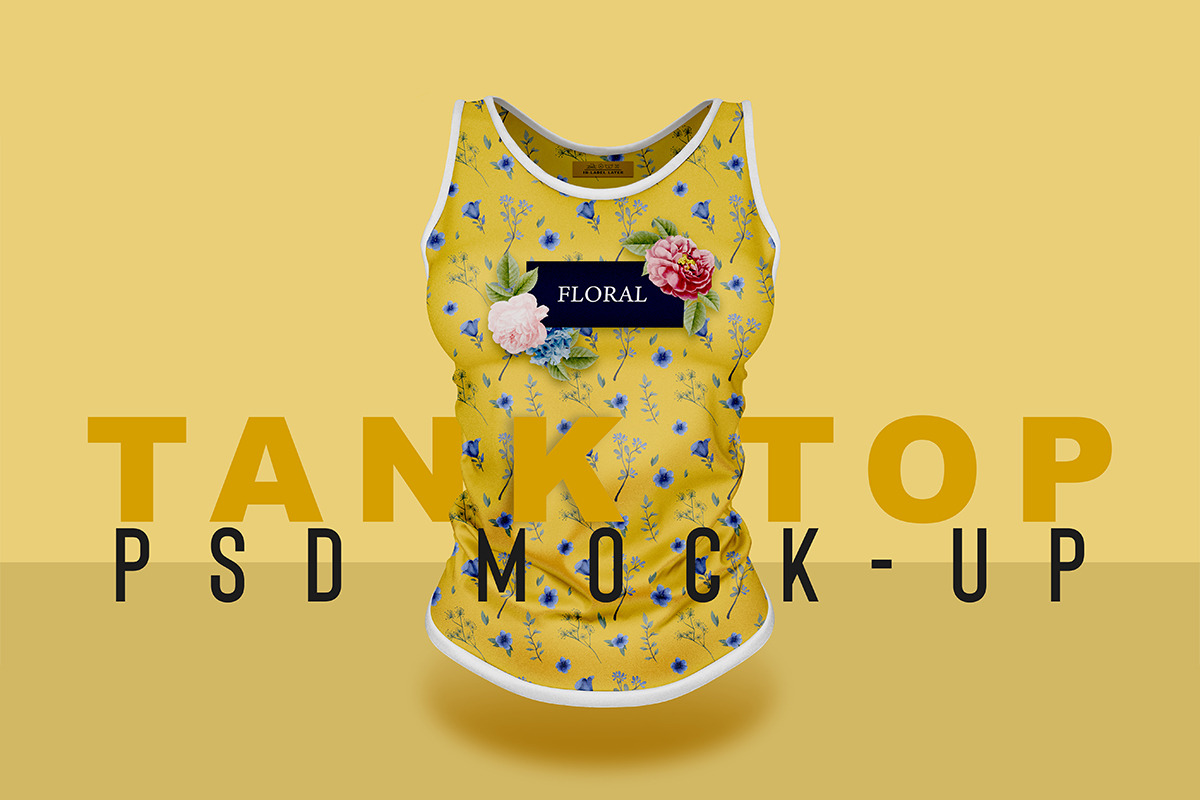 T-Shirt and Tank Top PSD Mockup Set, an Advertising Mockup by Sinlatown (Photo 4 of 7)