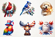 Patriotic Animals Clipart, an Illustration by RobertsArt (Thumbnail 5 of 7)