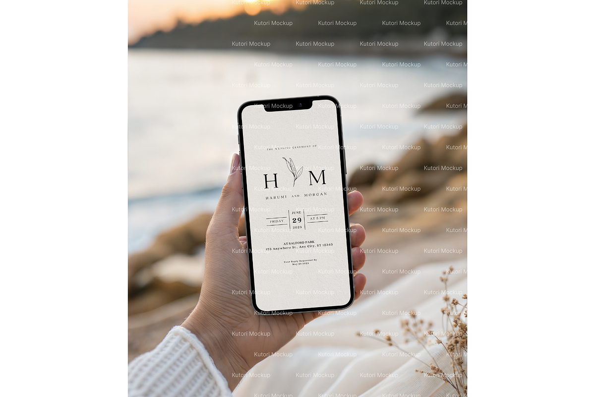 Sunset Beach iPhone Mockup, a Product Mockup by MockupWizard (Photo 5 of 5)