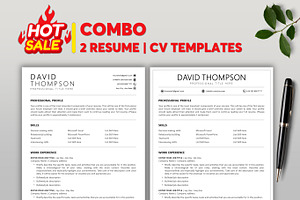 COMBO 2 RESUME CV TEMPLATES 25 & 24