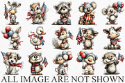 Whimsical 4th of July Animals PNG, a Seasonal Illustration by Canvas Craft (Thumbnail 4 of 7)