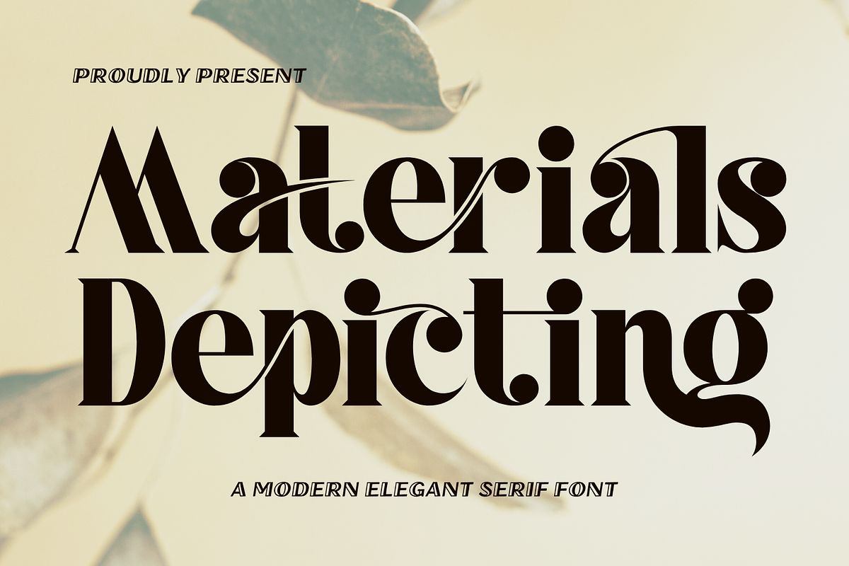 Materials Depicting Font, a Serif Font by 177Studio (Photo 1 of 8)