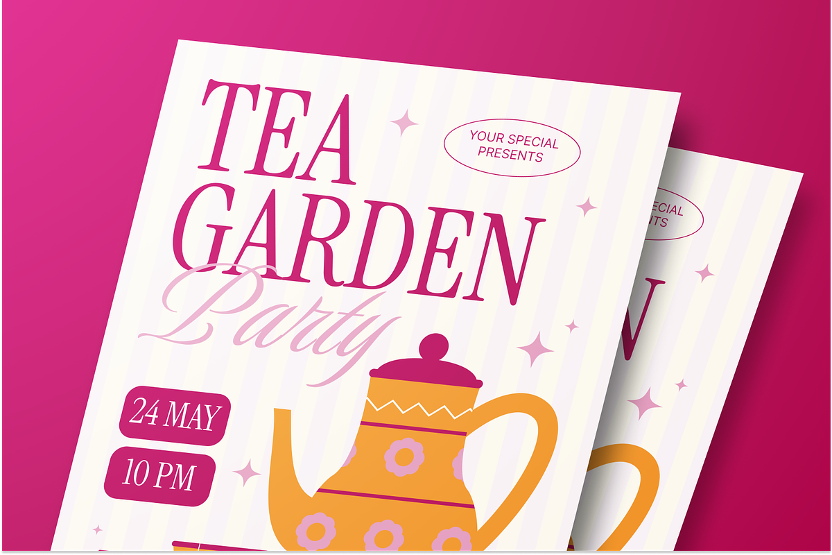 Tea Party Flyer Set, a Flyer Template by Annora Studio (Photo 3 of 6)