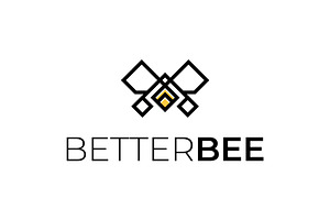 simple bee icon logo design