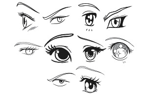 Cartoon Eyes Procreate Brush Stamp 4