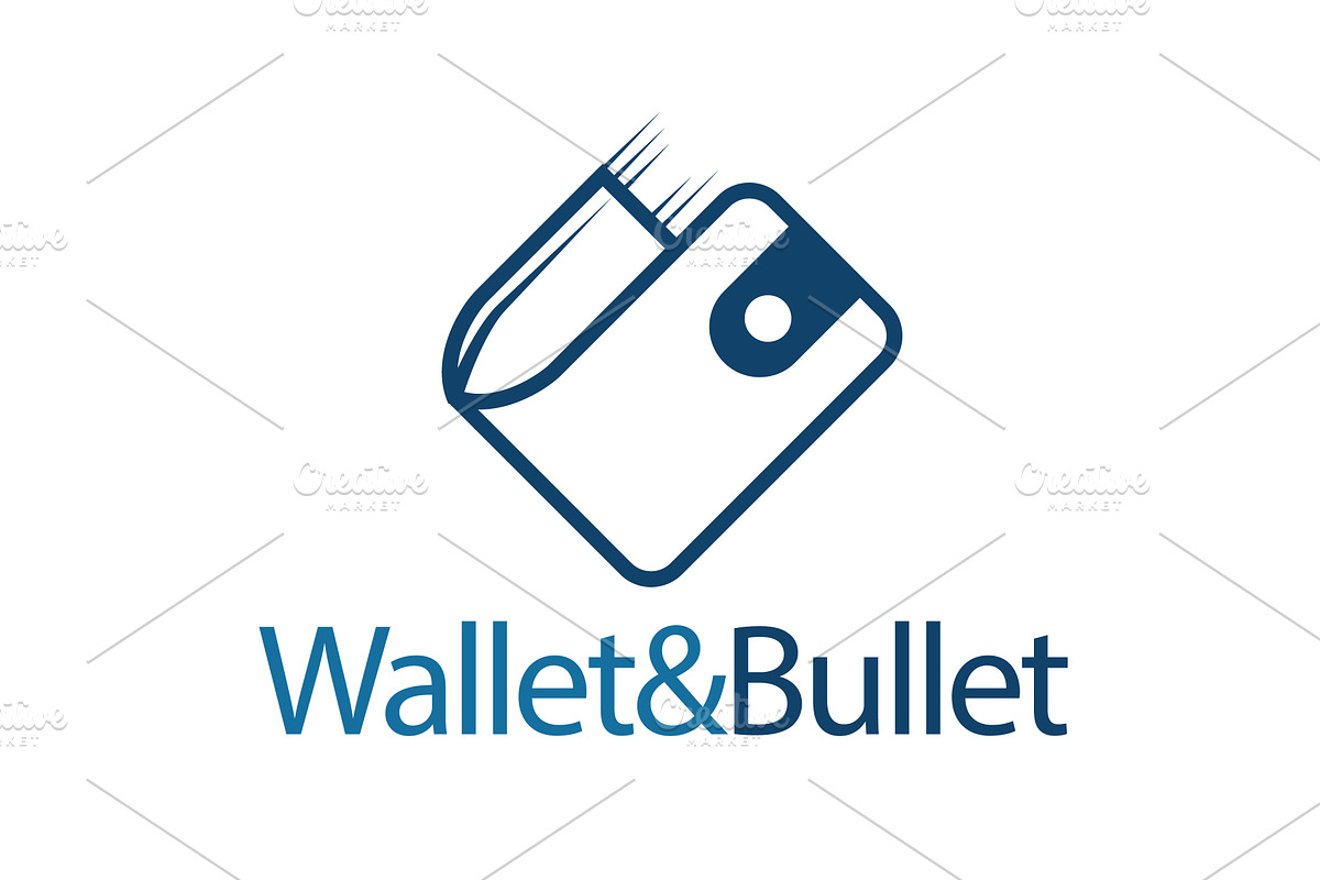 Creative wallet bullet logo emblem, an Object Illustration by LogosDen