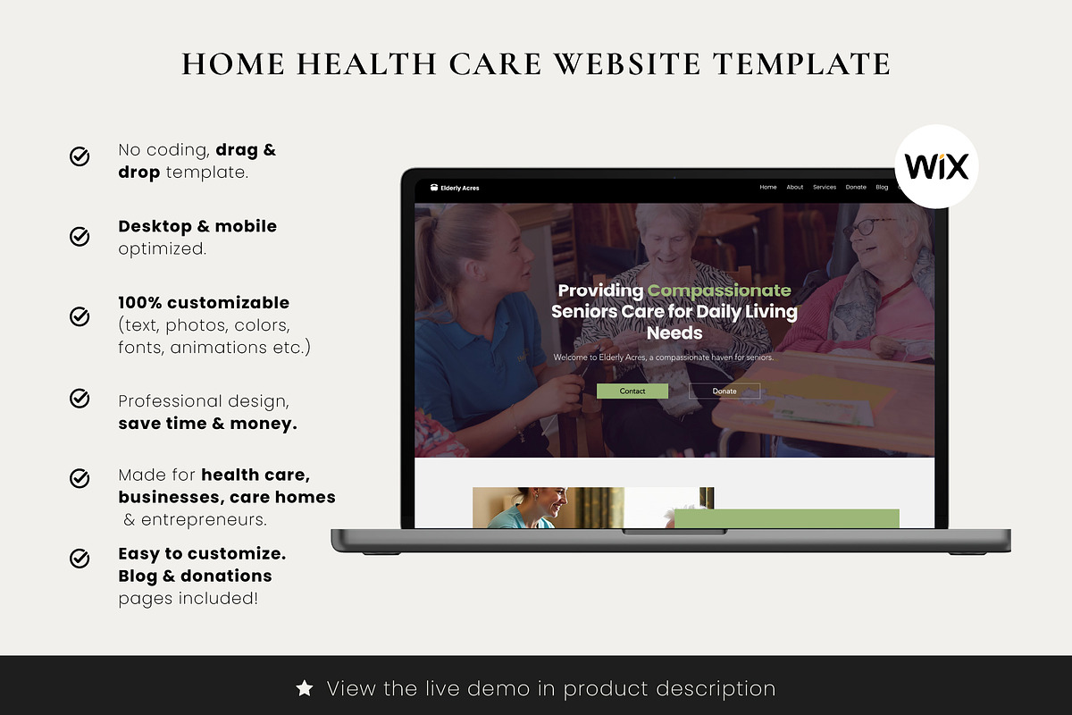 Wix Home Health Care Website, a Wix Template by Sky Dore Design (Photo 6 of 11)