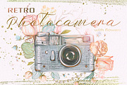 Retro photocamera with flowers, an Illustration by Gluiki (Thumbnail 1 of 4)