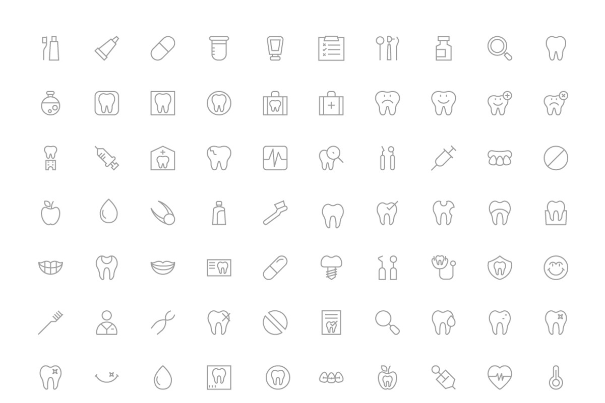 125+ Dental Vector Icons preview 4