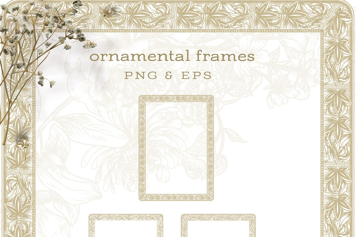 Ornamental Frames & Flowers, a Decorative Illustration by BlumenSoul (Photo 5 of 12)