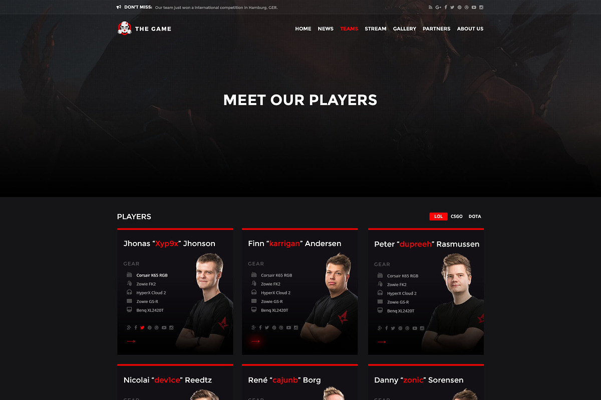 The Game - eSport PSD Gaming Templat, a Websites & App Template by Netbee (Photo 6 of 30)