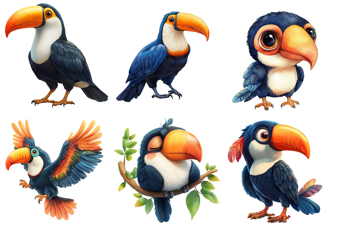 Toucan Watercolor Clipart, an Illustration by Designworld (Photo 2 of 6)