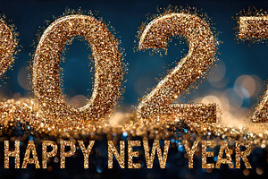Golden 2027 Happy New Year celebration banner with sparkling gli, a Holiday Photo by José Manuel Gelpi