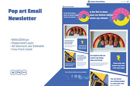 Pop Art Email Newsletter, an UI Kit Template by Fannan Studio