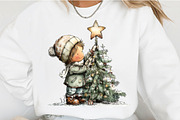 Kids Decorate Christmas Tree Clipart, an Illustration by OK Design (Thumbnail 4 of 6)