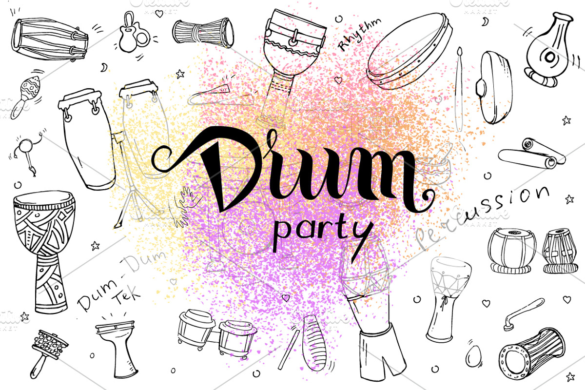 55 doodles of percussion instruments, an Object Graphic by airdynamic (Photo 1 of 5)